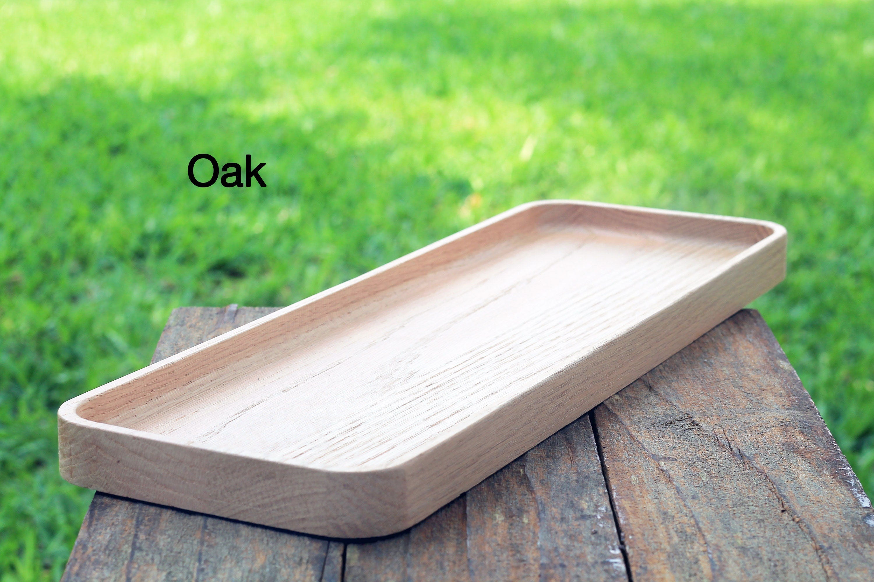 Black Walnut & Oak Hardwood Trays, Centerpiece, Gift, Stackable, Slim, Timeless, Modern Valet Catch All Decor - Foundation Series Rectangle