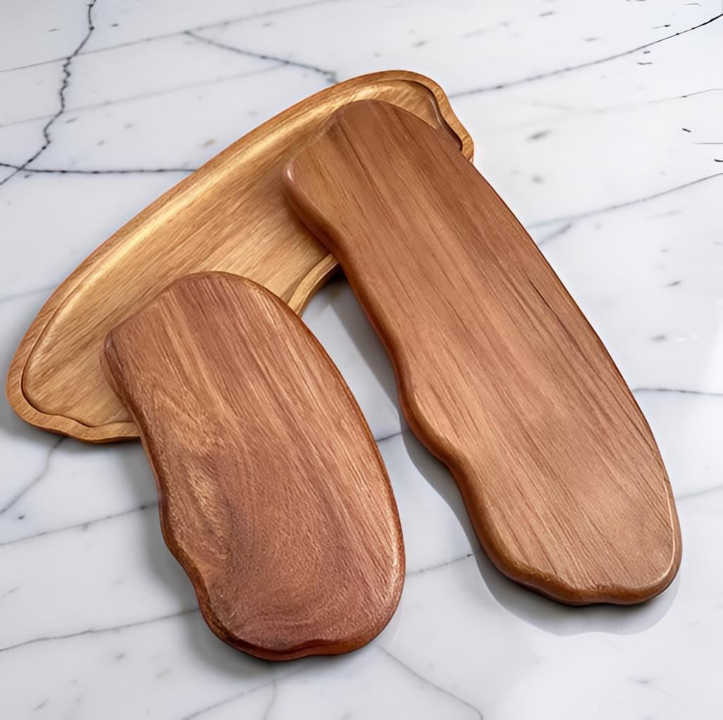 Handmade Wooden Serving Tray Organic Shape Acacia Wood Decorative Tray Rustic Kitchen Decor Artisan Catchall Vanity Tray Housewarming Gift