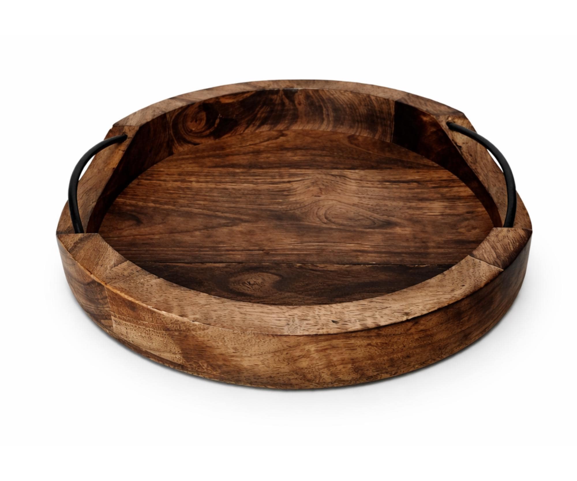 Handmade Mango Wood Serving Tray, Rustic Farmhouse Decor, 8 Inch