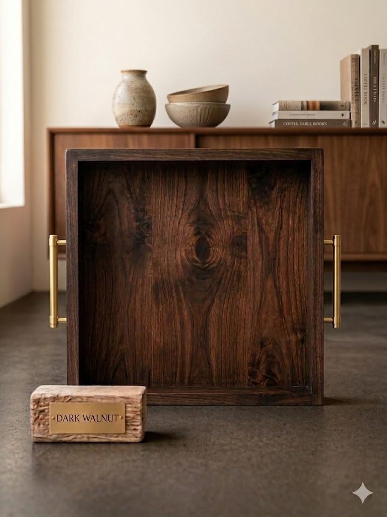 Rustic Wooden Serving Tray With Handles